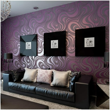 Modern Luxury Abstract Curve 3d Wallpaper Roll Mural Papel De Parede Flocking for Striped Purple Color x = | Walmart Canada Modern Luxury Abstract Curve 3d Wallpaper Roll Mural Papel De Parede Flocking for Striped Purple Color x = | Walmart Canada