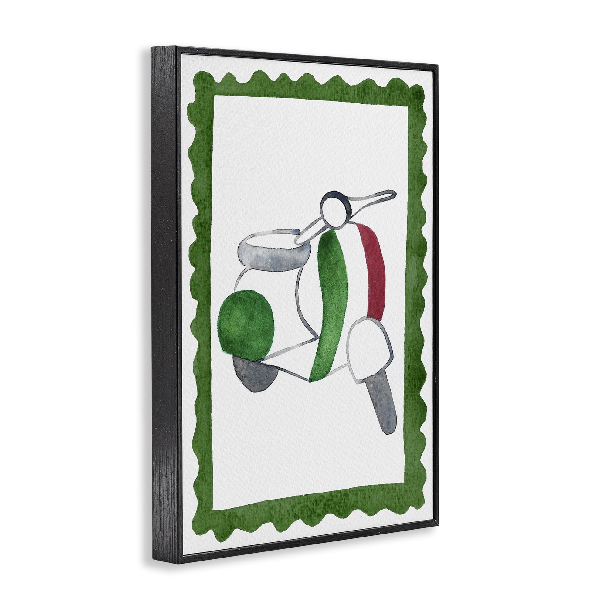 Stupell Industries Italian Motor Scooter Black Framed Giclee Art, design by Camila Juncos