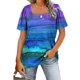 thumbnail image 2 of Camiseta informal de manga corta con cuello cuadrado y estampado para mujer Fridja  bn3158, 2 of 5