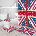 thumbnail image 3 of FMSHPON England Flag Decor 4 Piece Bathroom Set Shower Curtain Bath Rug Contour Mat and Toilet Lid Cover, 3 of 8