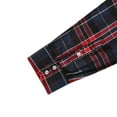 thumbnail image 6 of Coevals Club Men's Western Shirt Cowboy Plaid Country Pearl Snap Button Long Sleeve Two Pockets Work Shirts 12 Red Black White 4X-Large, 6 of 7