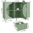 thumbnail image 5 of Homfa Coffee Bar Cabinet with 3 Drawers & Glass Door, Modern Buffet Sideboard Bar Table for Dining Room, Green, 5 of 7