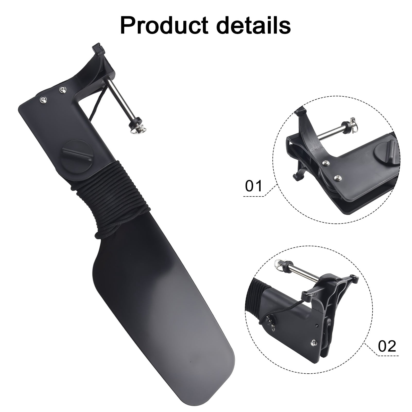 Beisidaer Kayak Canoe Boat Rudder With Pulley Fishing Boat Steering Control System
