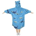 thumbnail image 2 of joogoo Wearable Blanket Hoodie for Airplanes Flying Flannel Sherpa Pocket 3-14 YR S, 2 of 7