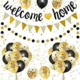 thumbnail image 5 of Welcome Home Decorations,Welcome Home Banners Balloons Set,Black Gold Welcome Home Glitter Banner,Pennant Flag Bunting,Welcome Home Confetti Balloon,Round Garland for Home Family, 5 of 8