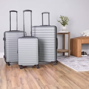 Protege Vacationer 20-inch Carry-on Expandable Hardside Luggage With 360-Spinner Wheels and Divider Pockets, Silver