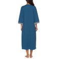 thumbnail image 5 of Avidlove Women Zipper Front Robes 3/4 Sleeve Housecoat Full Length Loungewear Dress with Pocket Long Nightgown Sleepwear Bathrobes, 5 of 5