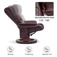 thumbnail image 6 of MCombo Swivel Recliners with Ottoman, Reclining TV Chairs with Vibration Massage, Faux Leather Ergonomic Lounge Chair for Living Room Bedroom 4832(Dark Brown), 6 of 9