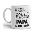 thumbnail image 2 of 15 oz Father Day Gift In This Kitchen Papa is the Boss Birthday Unique Novelty Coffee Cup, 2 of 3