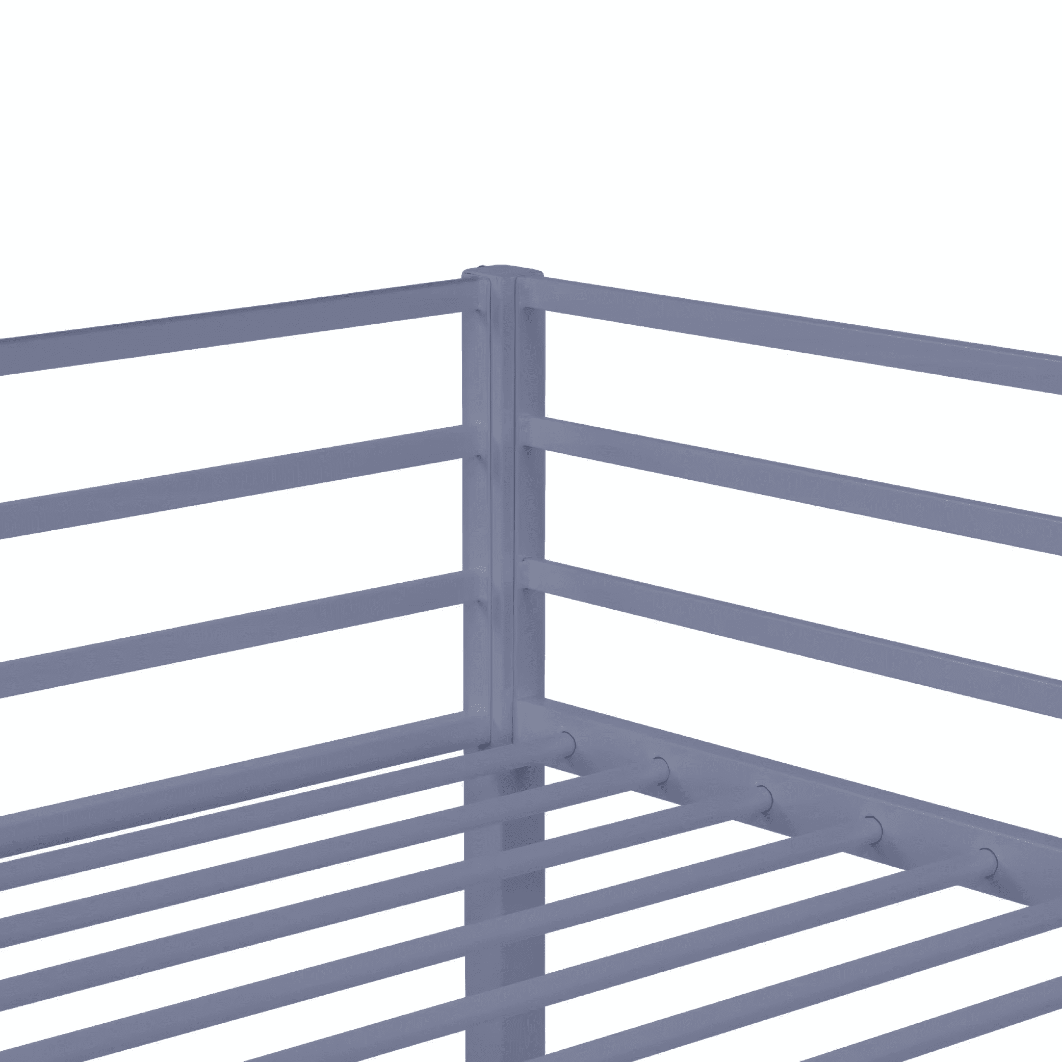 MAYEERTY Metal Full Size Loft Bed, Loft Bed Frame with Safety Guard Rails & Flat Ladder, for Kids Teens Adults, Gray