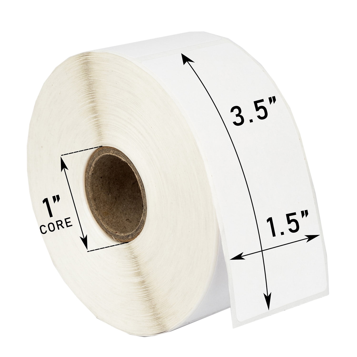 HOUSELABELS 1.5" x 3.5" Multipurpose Labels on 1" Core Compatible With Zebra and Rollo Printers, 12 Rolls / 500 Labels per Roll