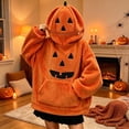 thumbnail image 2 of Zylarhe Halloween Sweatshirts for Kids Halloween Pumpkin Party Kids Zip Hoodie Zipper Top Girls Boys Partywear Orange 6-7 Years, 2 of 5