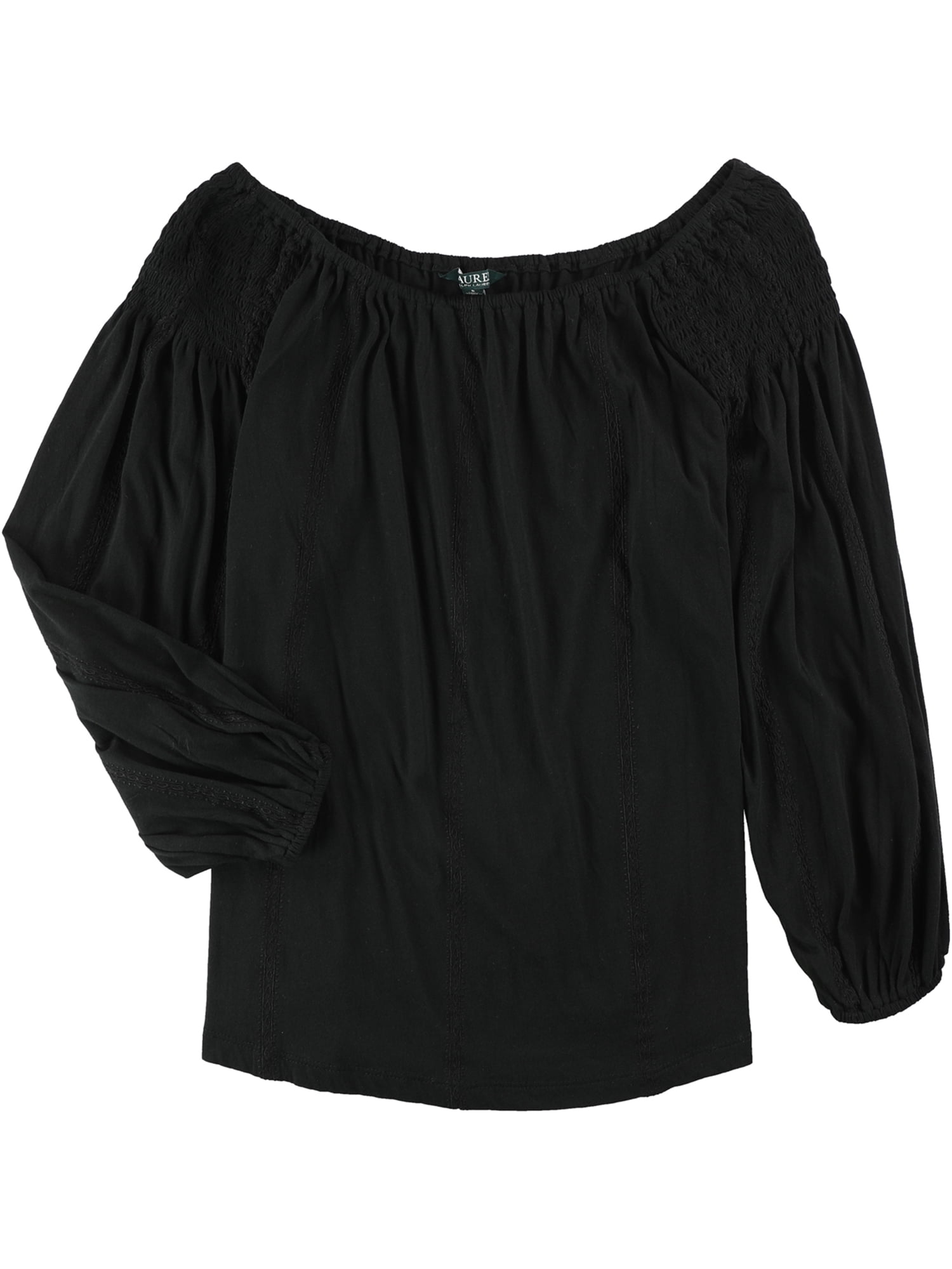 Ralph Lauren Womens Smocked Knit Blouse black S | Walmart Canada