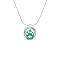 thumbnail image 2 of Delight Jewelry Acrylic Small Paw Green Live Ring Charm Necklace, 18", 2 of 4