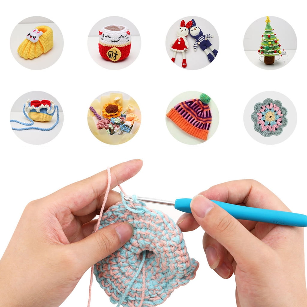 Crochet Hooks Knitting Set Practical Crochet Hooks Set Ergonomic Handle Crochet Tools for Arthritic-Hand