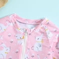thumbnail image 5 of GYRATEDREAM Kids Girls Rash Guard Short Sleeve One Piece Swimsuits Zipper Quick Dry Bathing Suits UPF 50+, 5 of 8