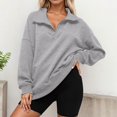 thumbnail image 2 of SUYOLL Women's Hoodies Casual Stand Collar Loose Fit Zip Up Jacket Daily Wear Vacation Fall Winter Versatile Comfortable Lightweight Fashion Pullover Tops, 2 of 5