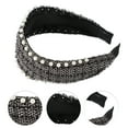 thumbnail image 2 of Unique Bargains 1 Pc Classic Elegant Wide Pearl Headband for Women for Girls 6.10"x1.97" Black, 2 of 4