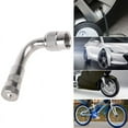 thumbnail image 3 of 2x Bent Valve Stem Extension Angle 90-Degree Silver Tire Wheel Car/Motorcycle/RV, 3 of 12