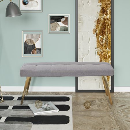 Modrest Cici Contemporary Grey & Antique Brass Bench