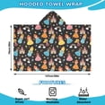 thumbnail image 2 of Black Princess Castle Pattern Hooded Bath Towel，50"x30" for Ages 3 To 12 Kids, Quick Dry Lightweight Soft Microfiber Hood Beach Towel Cover Up for Kids, 2 of 7
