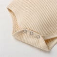 thumbnail image 6 of Dakiuu 0-2t Baby Boys Girls Winter Fall Clothes 2 Pieces Ribbed Half Button Down Long Sleeve Romper Bodysuit Pants Set Infant Newborn Spring Solid Rib Jumpsuit Outfits Beige 6-12 Months (80), 6 of 8