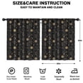 thumbnail image 2 of Blackout Kids Curtains,Black Gold Sun Moon Triangle Dreamcatcher Pattern Childrens Insulated Curtains Set Of 2,Bedroom Essentials,Toddler Room Decor 52x63in(132x160cm), 2 of 5