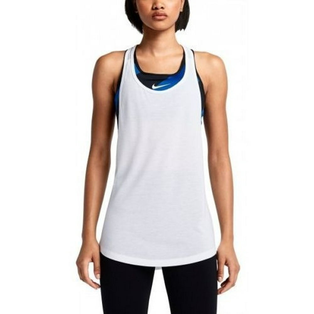 Nike Nike Women's DriFit Club Training Racerback White Tank Top Size