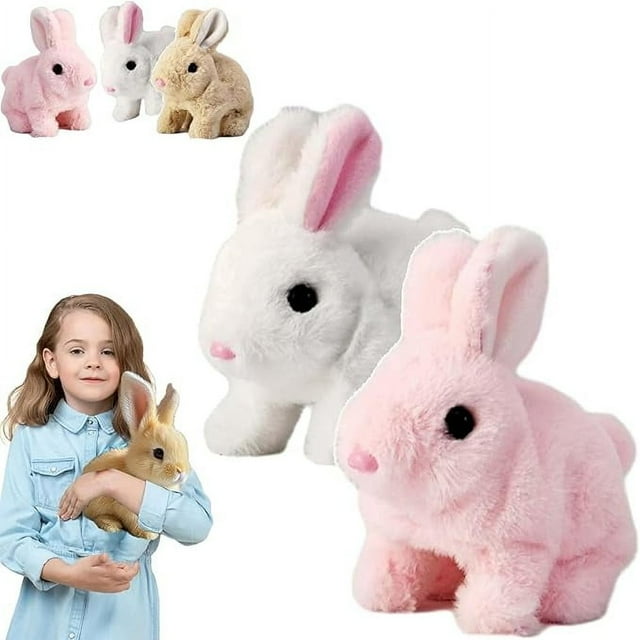 MesaSe Bunby - Mon Lapin Réaliste Lapin Réaliste Peut Marcher et Parler Bunby Mon Lapin Réaliste Lapin en Peluche Bliss Peluche de Pâques Interactive Robot Lapin Réaliste (Rose)