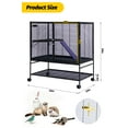 thumbnail image 2 of Multi Level Small Animal Cage with Ramp and Storage Shelf, Metal Ferret Habitat for Hamster Chinchilla Rabbit Guinea Pig Hedgehog, Removable Tray and Rolling Casters, 2 of 8