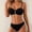 Black, variant on Strapless Bandeau Bikini Two Piece Swimsuit with Geometric Accent High Waist Bottom Red S