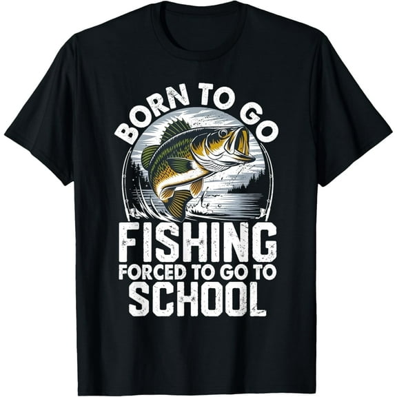 Funny Fishing Shirt for Teen Boys Adult Youth Fisherman Bass T-Shirt