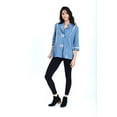 thumbnail image 3 of D-Design Women's Button Down 3/4 Sleeve Mandarin Collar Neck Knit Cardigan Sweater, 3 of 4