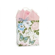 250 Pack, Butterfly Garden Paper Shopping Bags, Cub 8x4.75x10.25" for Mother's Day, Floral Shop, and Gift, Made in USA