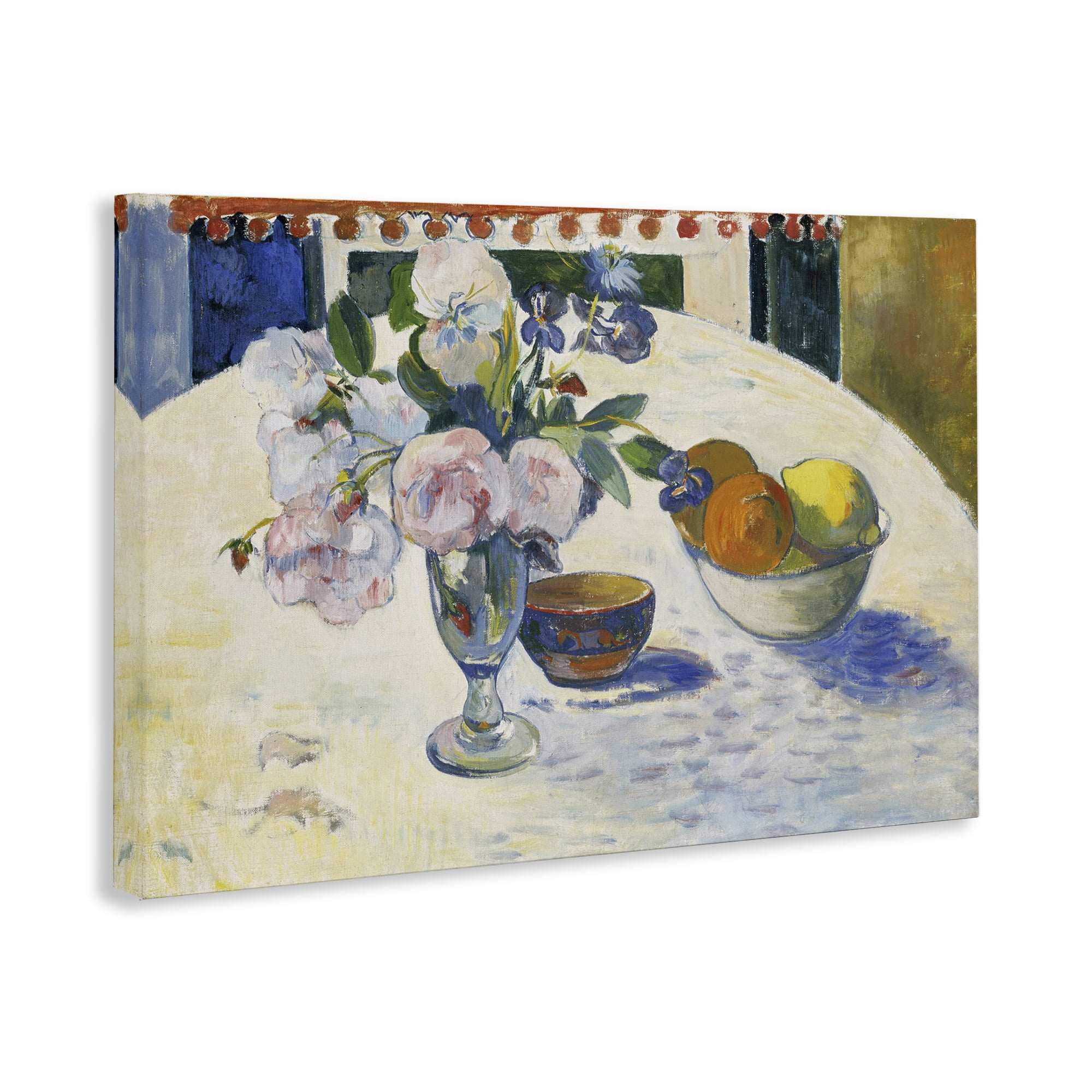 Stupell Industries Classic Gauguin Flowers & Fruit Bowl Food & Beverage Painting Wrapped Canvas Art Print Wall Art, 36 x 24