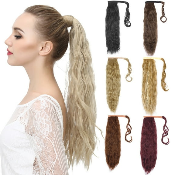 unbranded  Ponytail Braid Wig Human Hair Extensions Curly Wigs Women's Miss