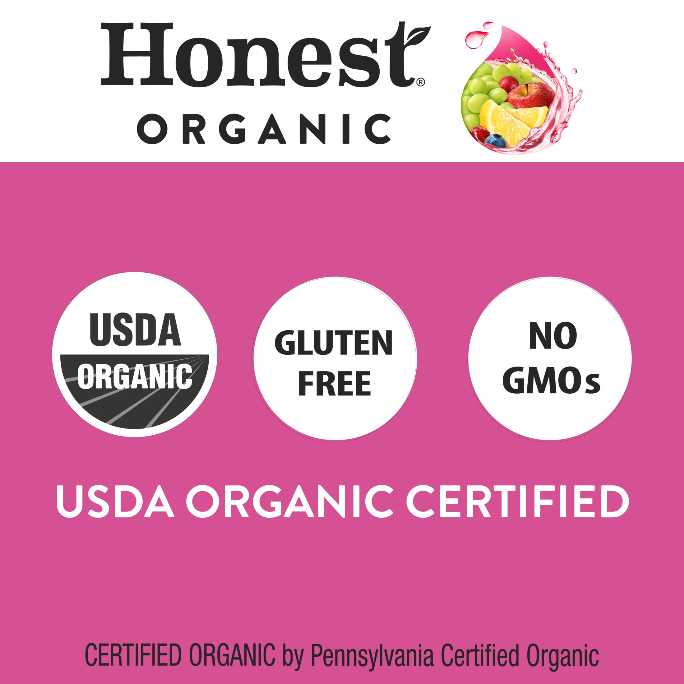 Honest Kids Berry Good Lemonade Organic Juice Drink Pouches, 6.75 fl oz, 8 Pack