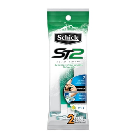 Schick Slim Twin 2 Sensitive Disposable Razors, 2 Ct