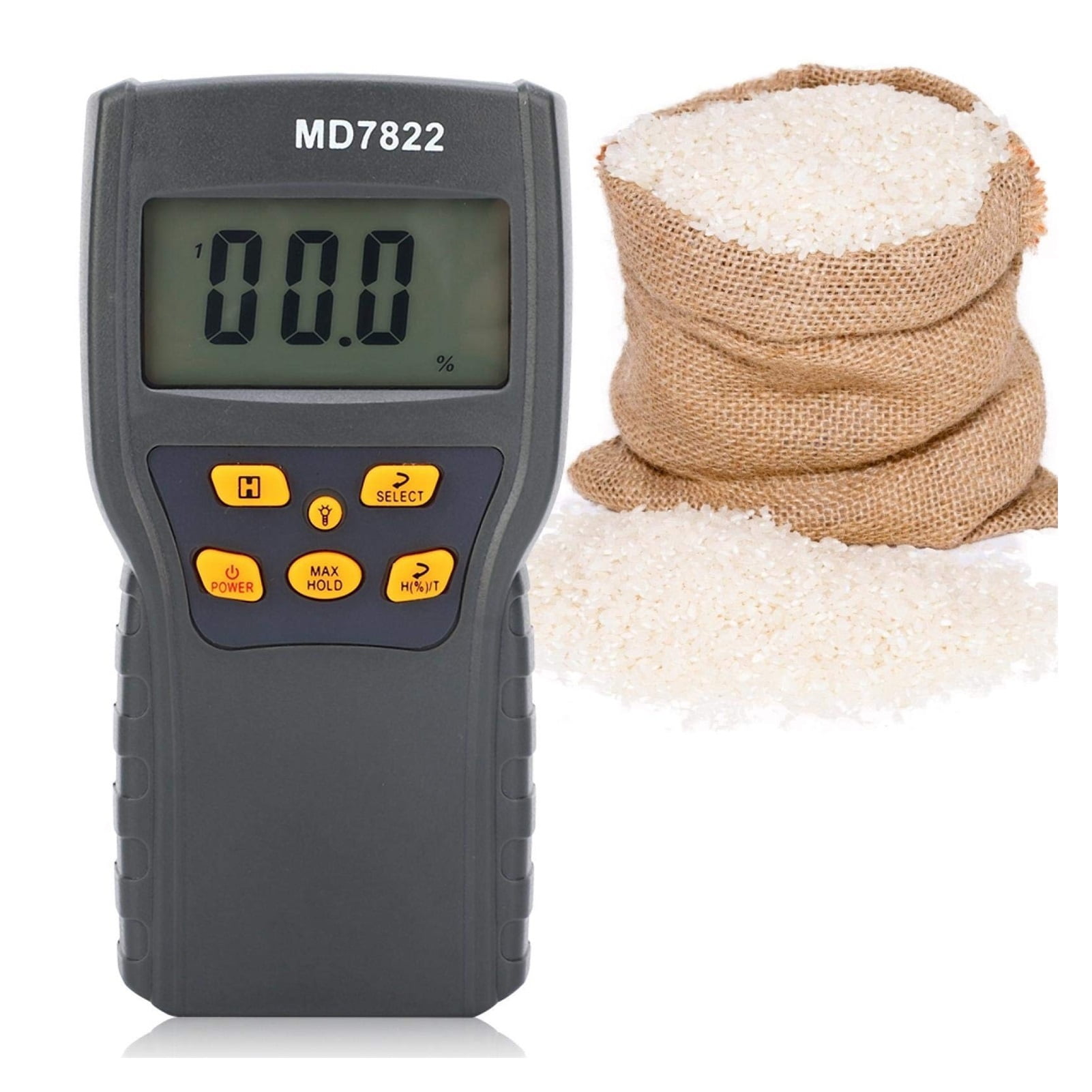 MD7822 Digital Grain Moisture Meter Analyzer Temperature Thermometer Humidity Hygrometer Water Damp Detector Tester ,Wide Applications