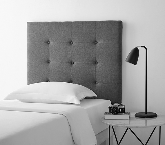 Villa Classic Tufted Plush College Dorm Headboard Pewter With