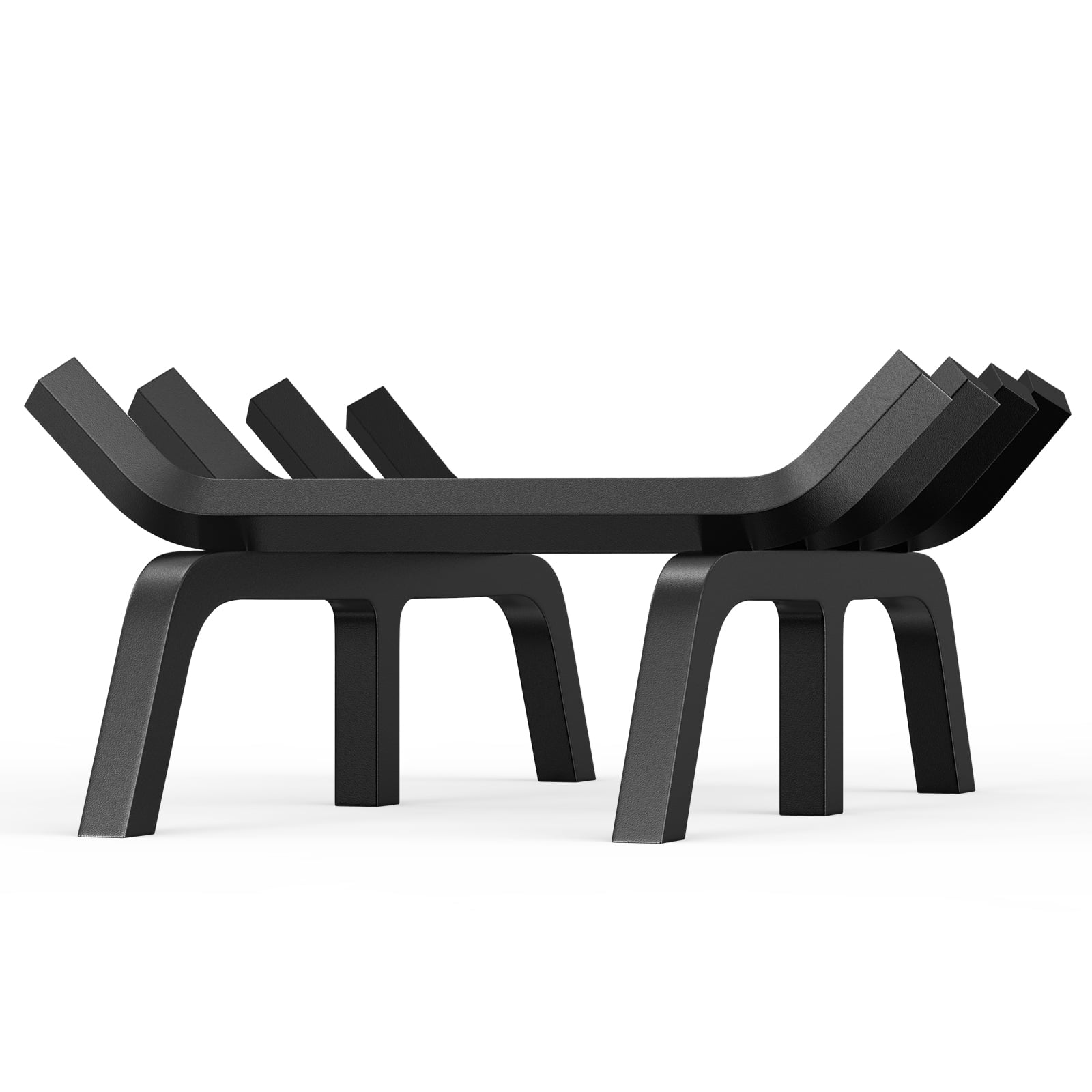 KFFKFF 18 inch Fireplace Log Grate Powder-coated Steel wood Burning Rack Holder