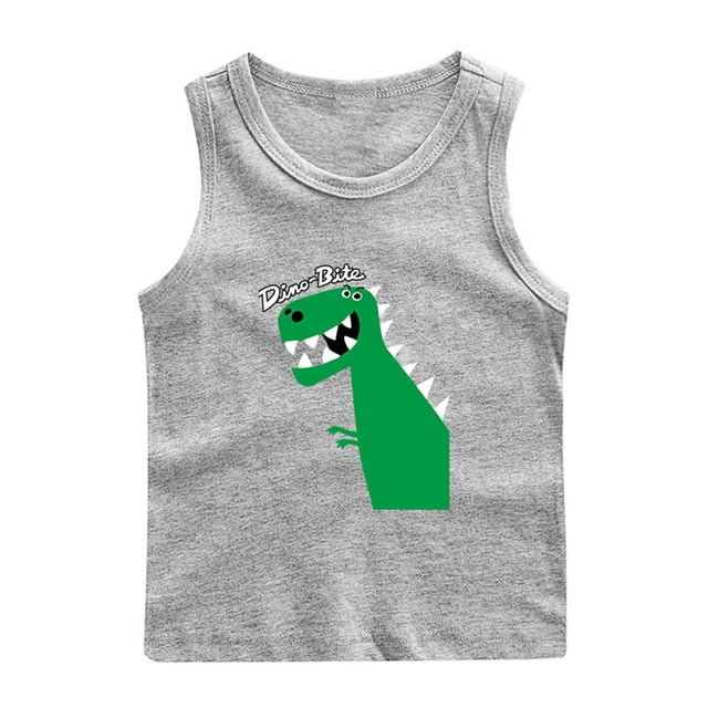 VOAVEKE T-Shirt d'Été Uni pour Tout-Petits, Haut Décontracté pour Enfants, T-Shirt de Base à Col Rond Mode pour Enfants, Haut Sans Manches pour Garçons