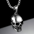 thumbnail image 2 of TRINGKY Mens Stainless Steel Gothic Skull Charm Pendant with Chain Necklace Devil Skull Punk Necklace Halloween Jewellery, 2 of 19