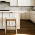 thumbnail image 5 of Maven Lane Adrien Backless Saddle Kitchen Stool, Natural Wood, Set of 4, 5 of 9