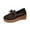 Brown, variant on Xfvqtps Womens Bow and Heart Detail Loafers Comfortable Flat Wedge Shoes with Faux Leather for Casual Four Season Wear Brown