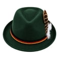 thumbnail image 2 of Bavarian Oktoberfest Hat For Men Wool Felt Fedora With Feather Adult Traditional German Tyrolean Beer Festival Headwear,Brown(Brown), 2 of 4