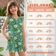 thumbnail image 6 of ZIATUBLES Daisy Wildflower Print Girls Summer Casual Playsuit Flutter Sleeves Short Jumpsuit Button Round Neck Kids Romper Elastic Waist Relaxed Fit Comfort Outfit with Pockets for 5-6 Y, 6 of 6
