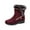 Red, variant on Puntoco Winter Warm Snow Boots Clearanc Women'S Snow Shoes Solid Color Warmth Platform Side Chain Suede Black 8.5(42)