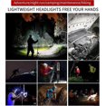 thumbnail image 5 of Linterna frontal LED COB, potente linterna frontal recargable por USB, impermeable, 2000 lúmenes, 2 unidades, luz de trabajo para casco, 5 of 5