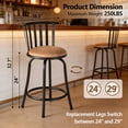 thumbnail image 6 of Homy Casa Comfortable Swivel Bar Stools Set of 3, Adjustable 24"-29" Counter Height Chairs with Backrest for Kitchen Island and Home Bar, Brown, 6 of 9